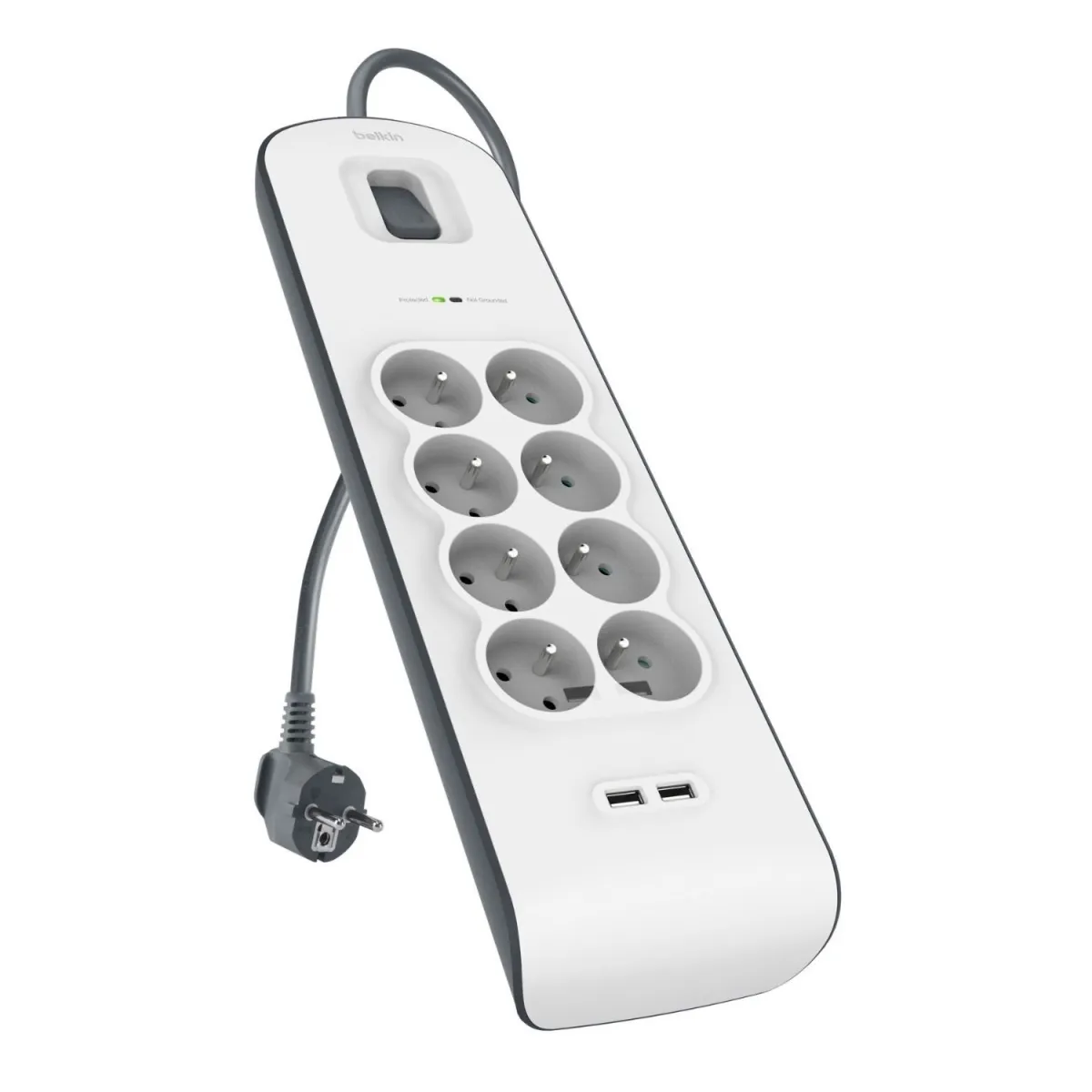 Belkin Πολύπριζο Ασφαλείας 8απλή με USB