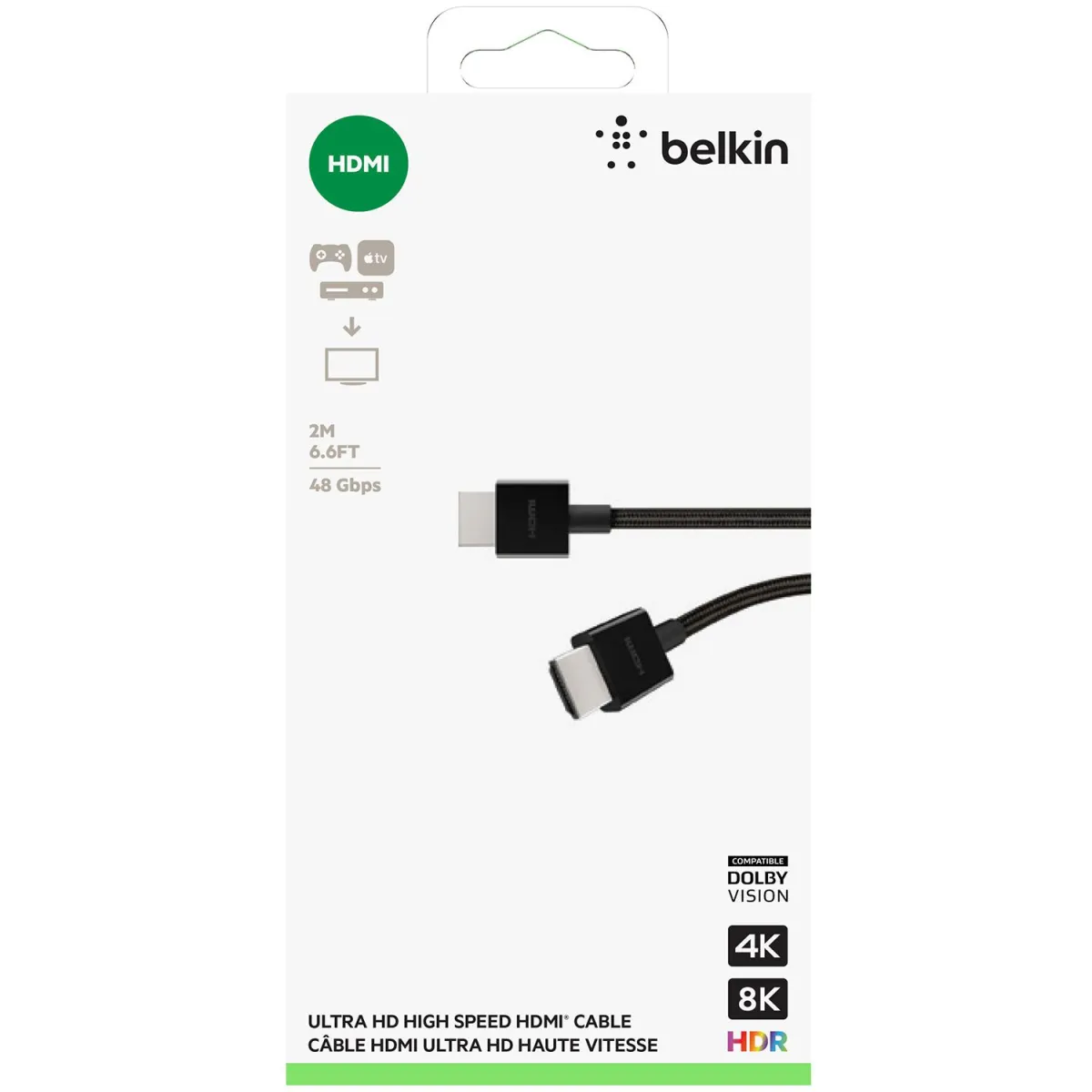 Belkin Καλώδιο HDMI 2.1 Cable 2M Male - Male 2 m Θωρακισμένο