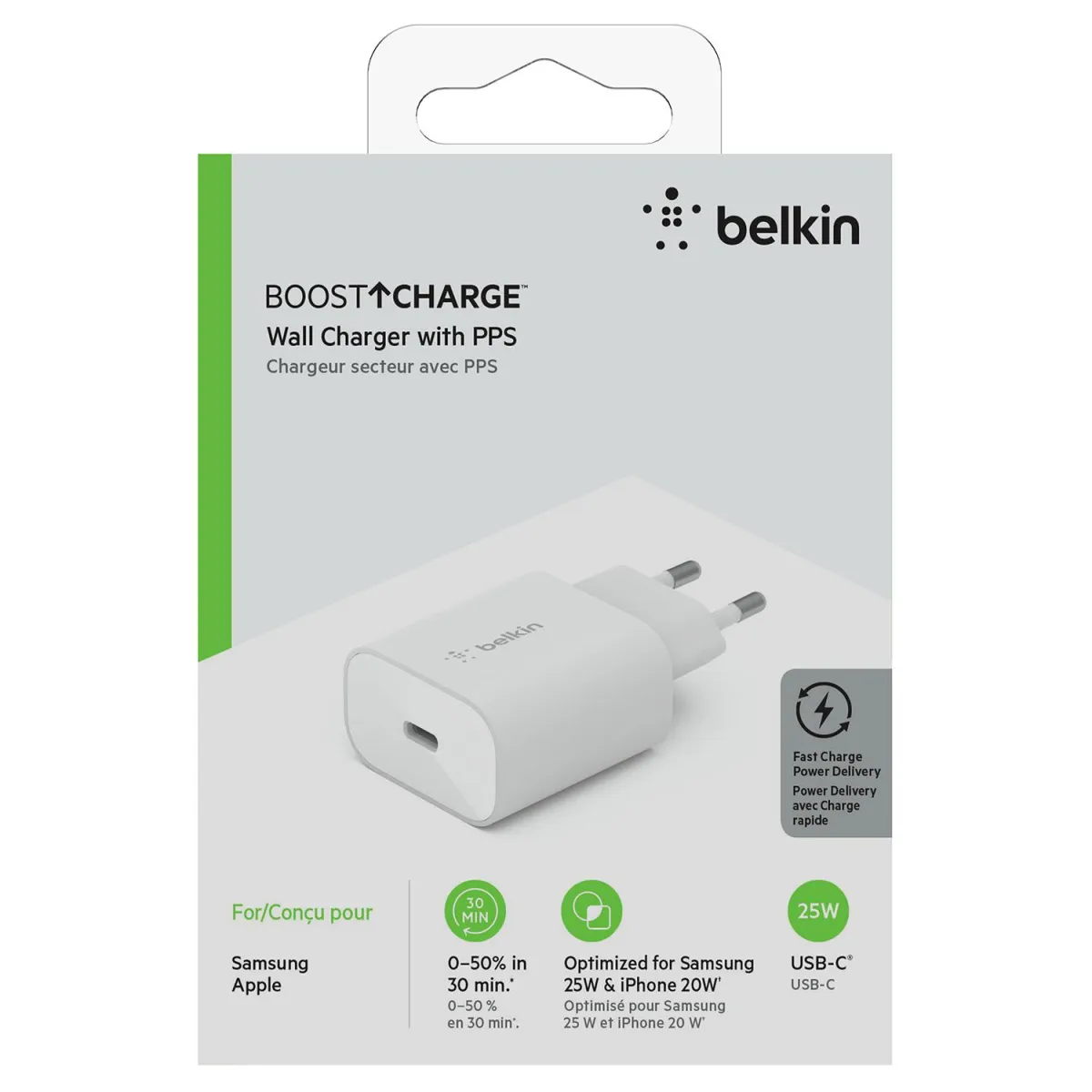 Belkin Φορτιστής PD 1 Θέσης 25W Λευκό