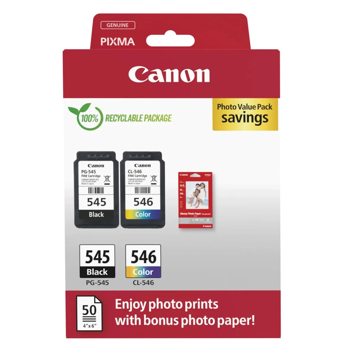 Μελάνι Canon PG-545/CL-546 (BK-CL) PVP