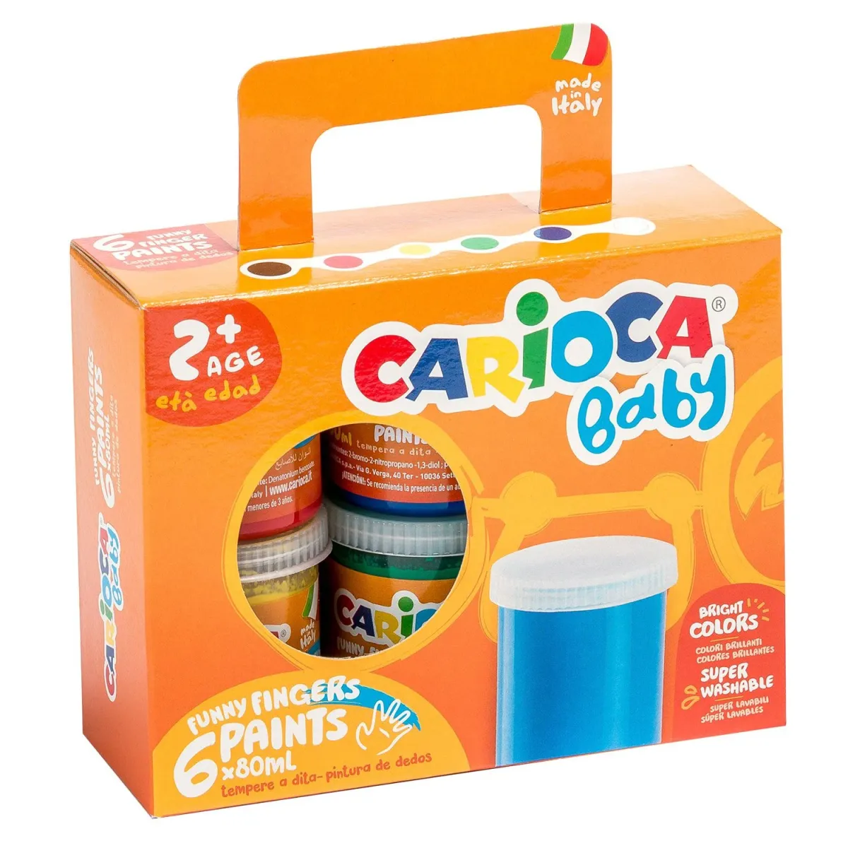 Carioca Δαχτυλομπογιές Baby 80ml, 6τεμ.