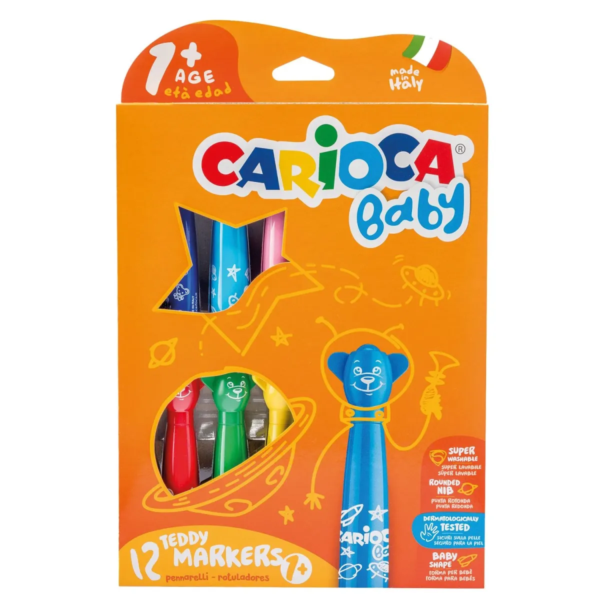 Carioca Μαρκαδόροι Ζωγραφικής Baby Teddy 12τεμ.