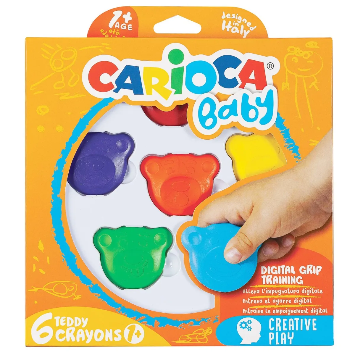 Carioca Κηρομπογιές Baby Teddy 6τεμ.