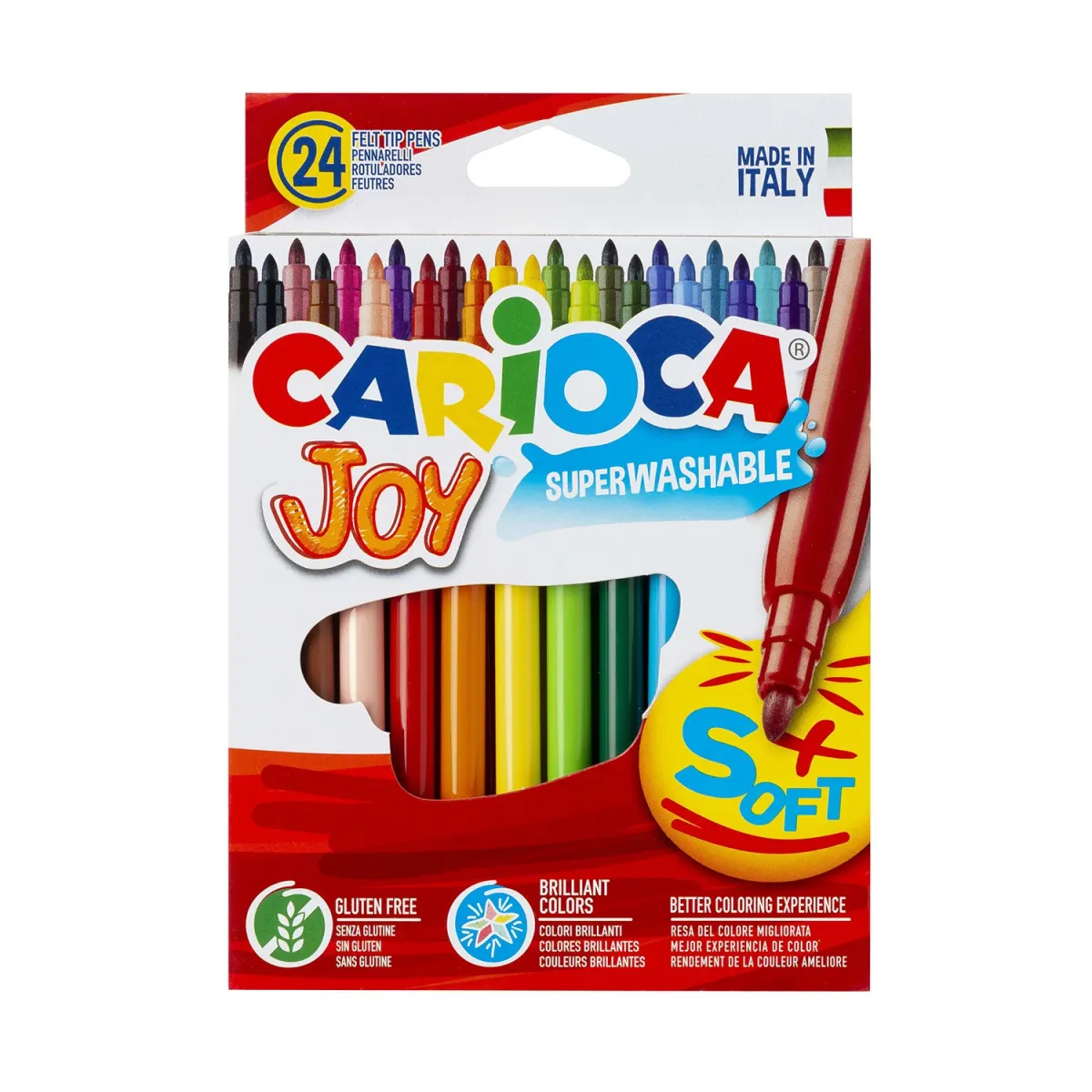 Carioca Μαρκαδόροι Ζωγραφικής Λεπτοί Joy Superwashable 24τεμ.