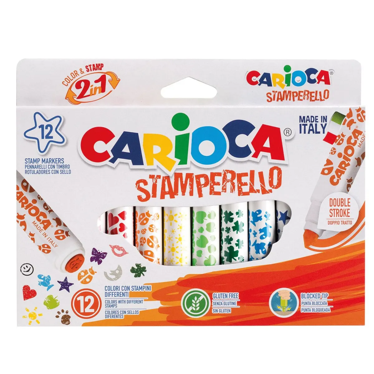 Carioca Μαρκαδόροι Ζωγραφικής Stamperelo 12τεμ.