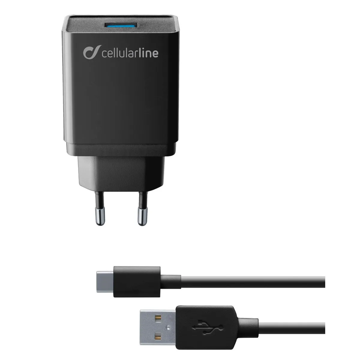 Cellularline Φορτιστής 1 Θέσης 15W Μαύρο Με Καλώδιο