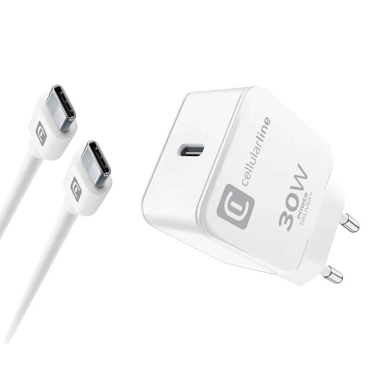 Cellularline Φορτιστής PD 1 Θέσης 30W Λευκό Με Καλώδιο