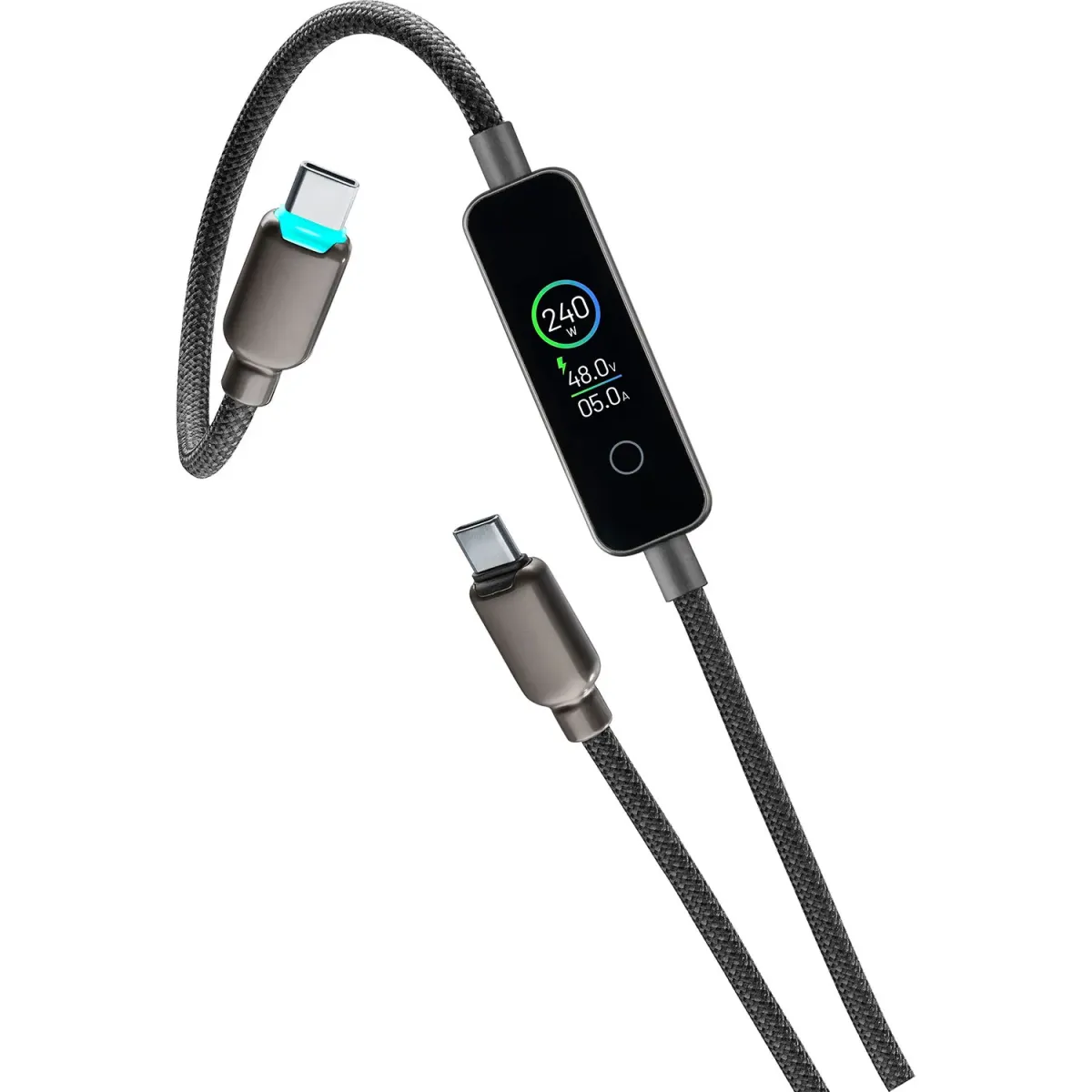 Cellularline καλώδιο Usb-C 240W 1.2m με Οθόνη