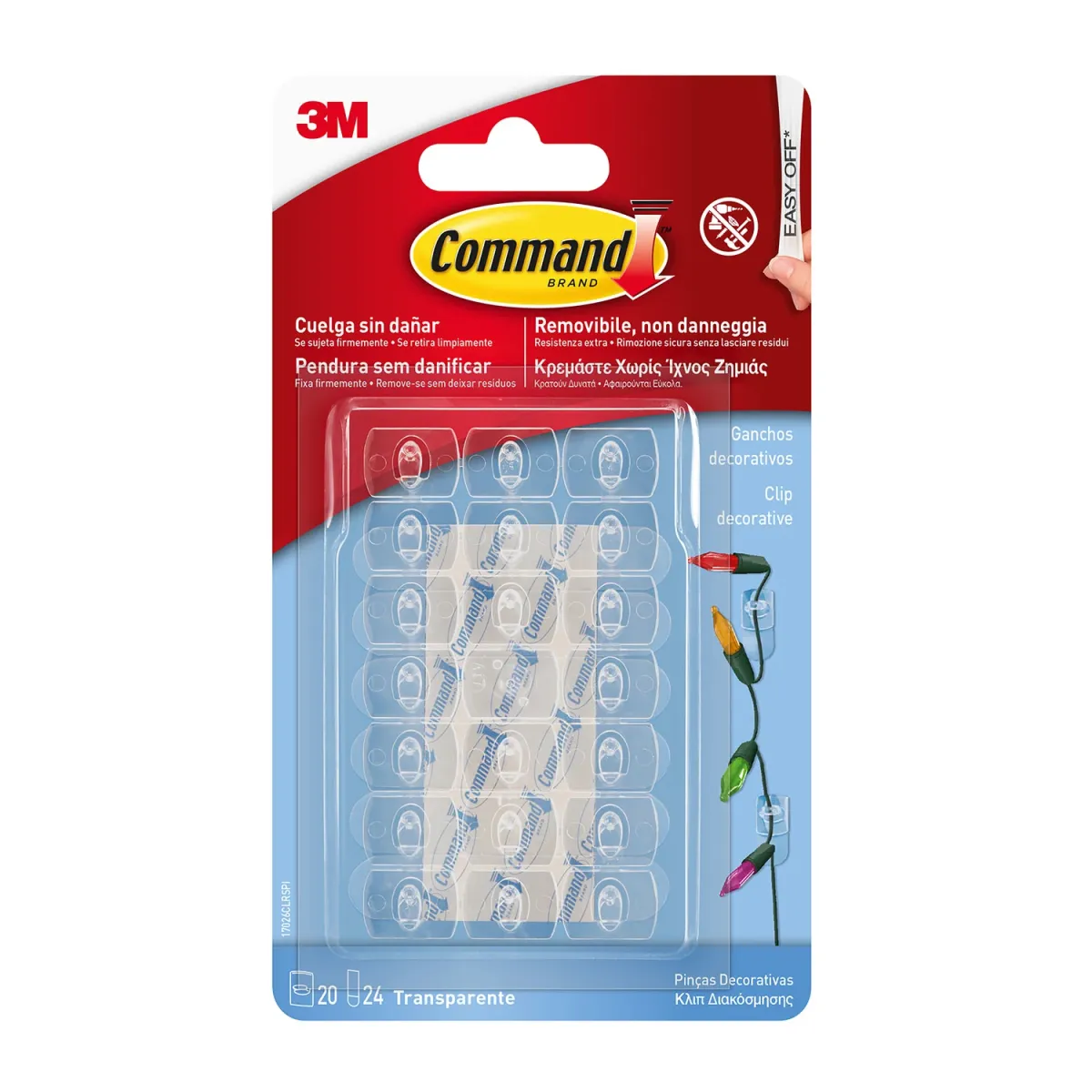 Command Clips Διακόσμησης και Διαχείρισης Καλωδίων Διαφανή