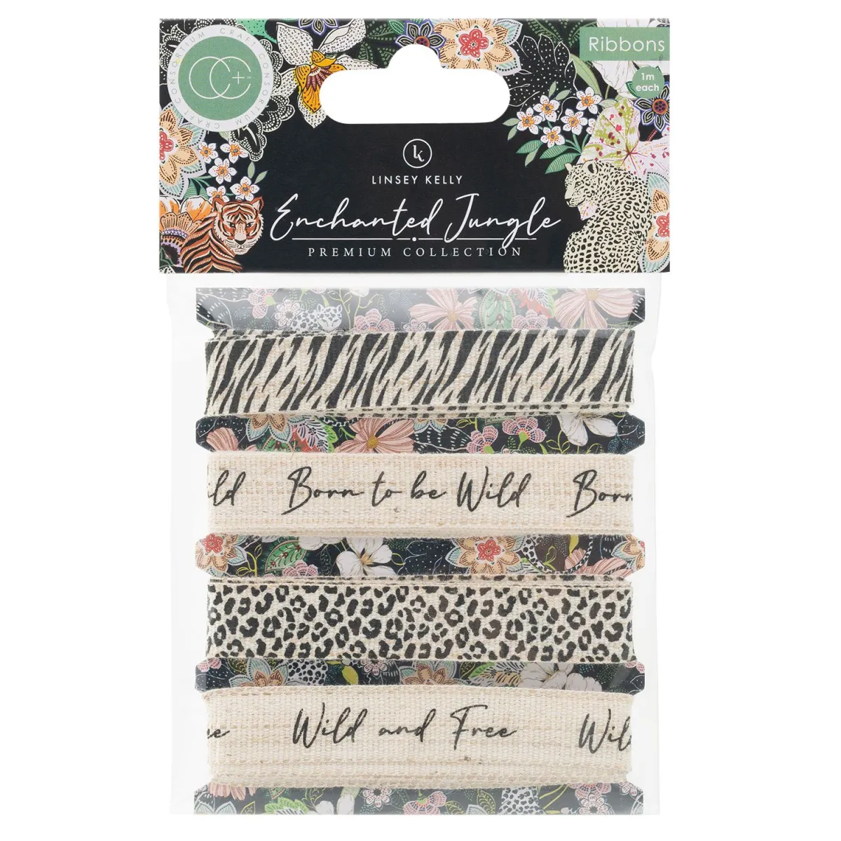Craft Consortium Κορδέλες Enchanted Jungle 4 Τεμ.
