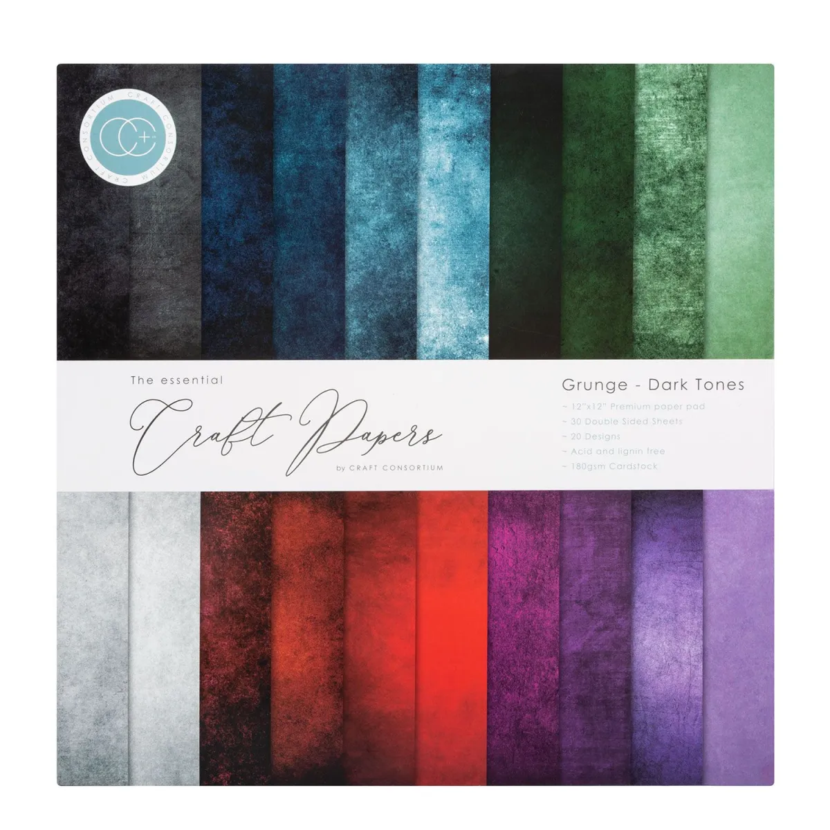 Craft Consortium Paper Pad Grunge Dark Tones 30 Φύλλα