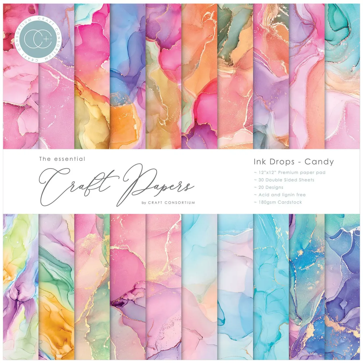 Craft Consortium Paper Pad Ink Drops Candy 30 φύλλα