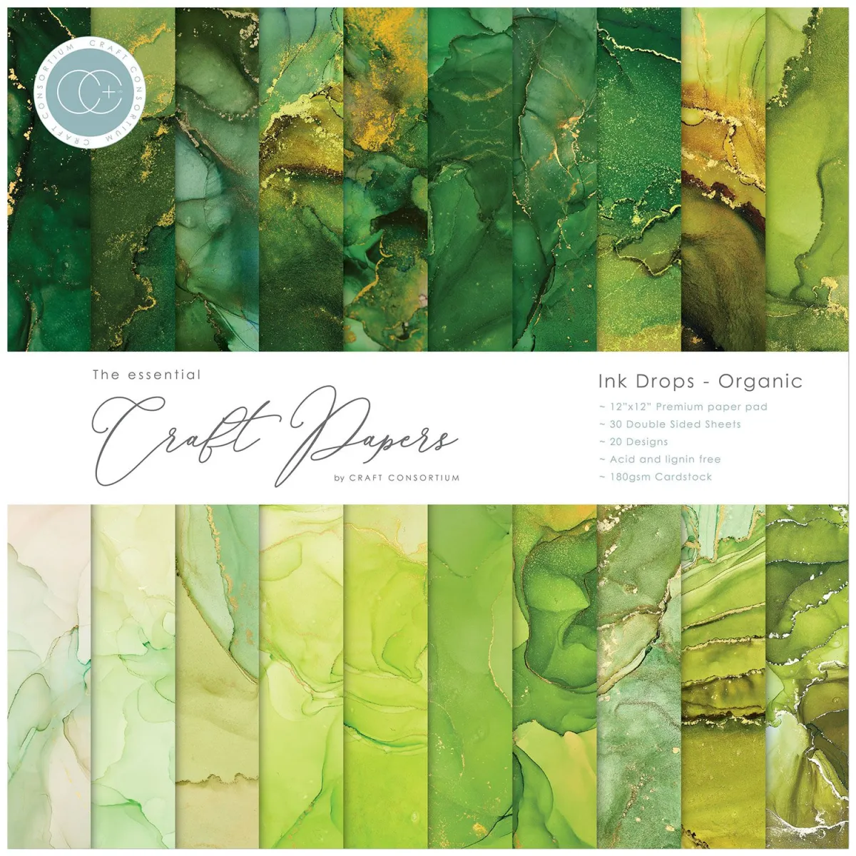 Craft Consortium Paper Pad Ink Drops Organic 30 φύλλα