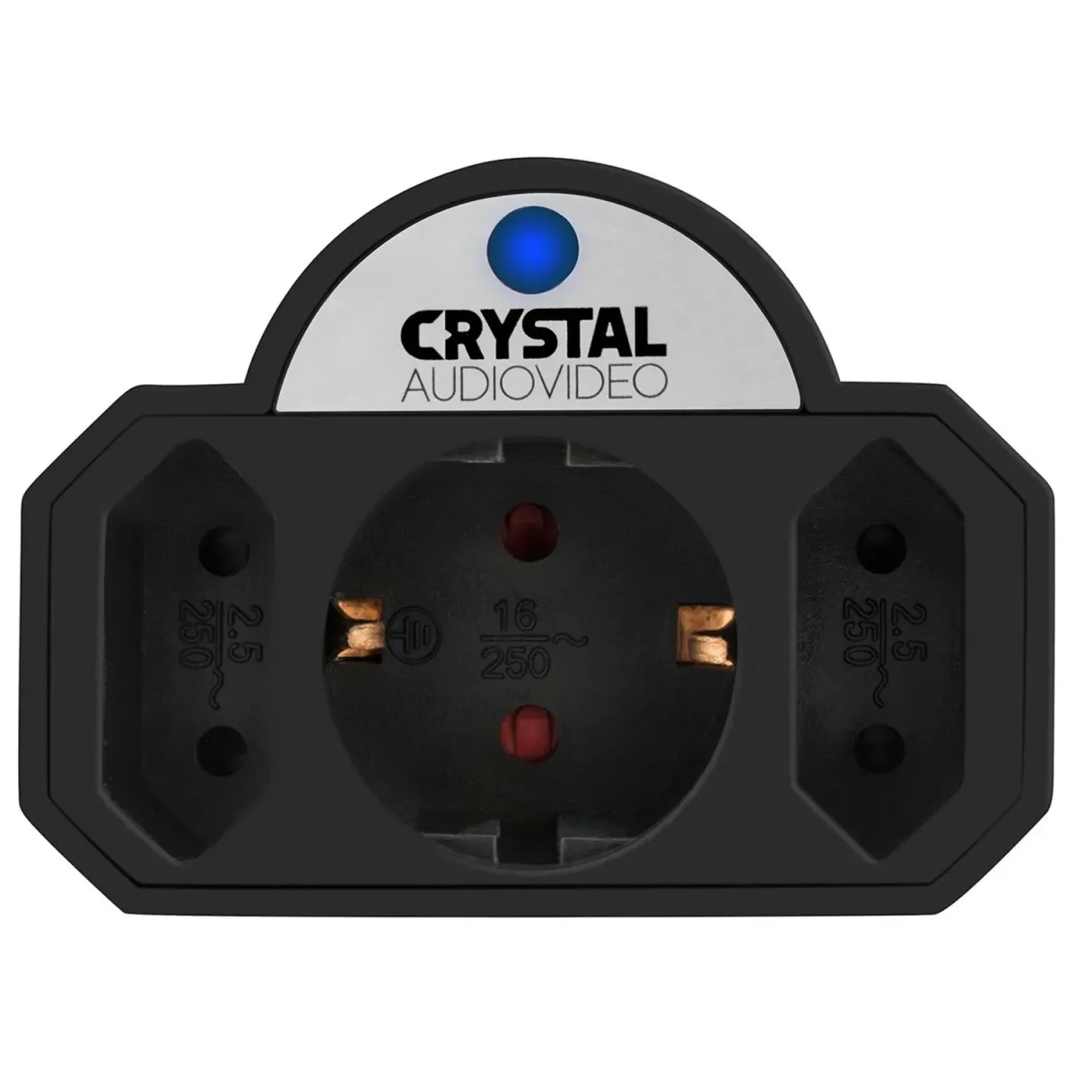 Crystal Audio Πολύπριζο Ασφάλειας 2+1 Black