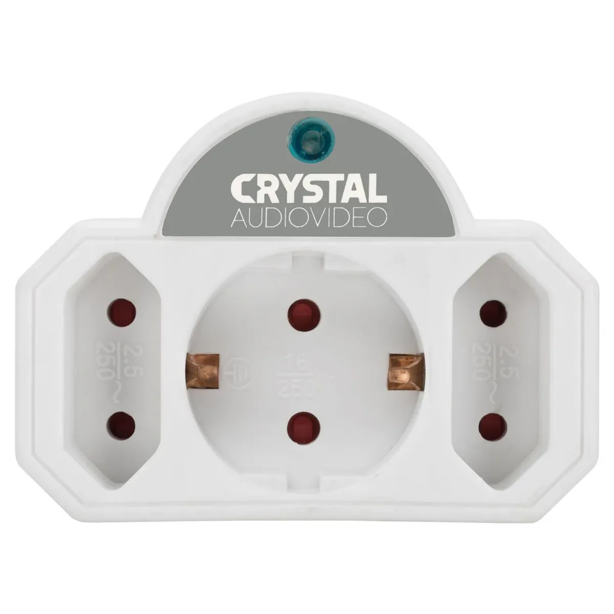 Crystal Audio Πολύπριζο Ασφάλειας 2+1 White