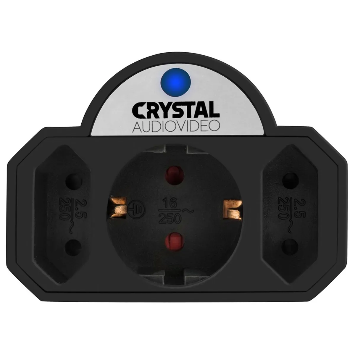 Crystal Audio 3πριζο Ασφάλειας 2+1 Black