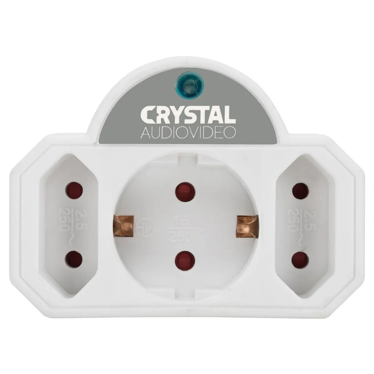 Crystal Audio 3πριζο Ασφάλειας 2+1 White