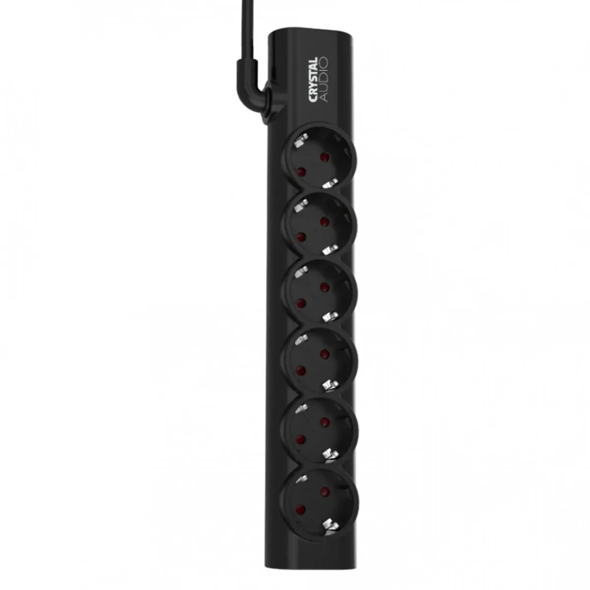 Crystal Audio Πολύπριζο Elegance 6 Θέσεων Σούκο Μαύρο