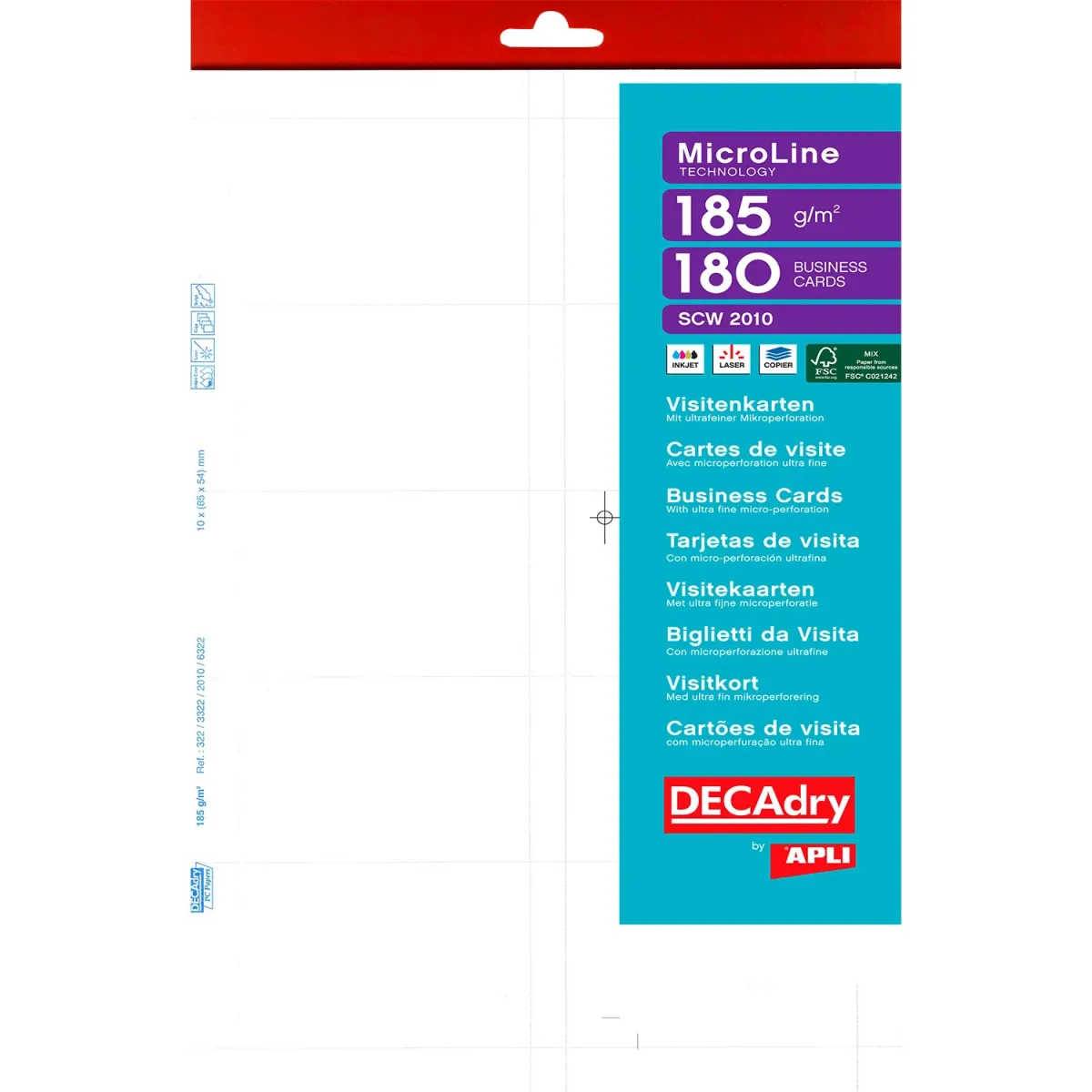 Decadry Επαγ. Κάρτες 185gsm 180 τεμ.