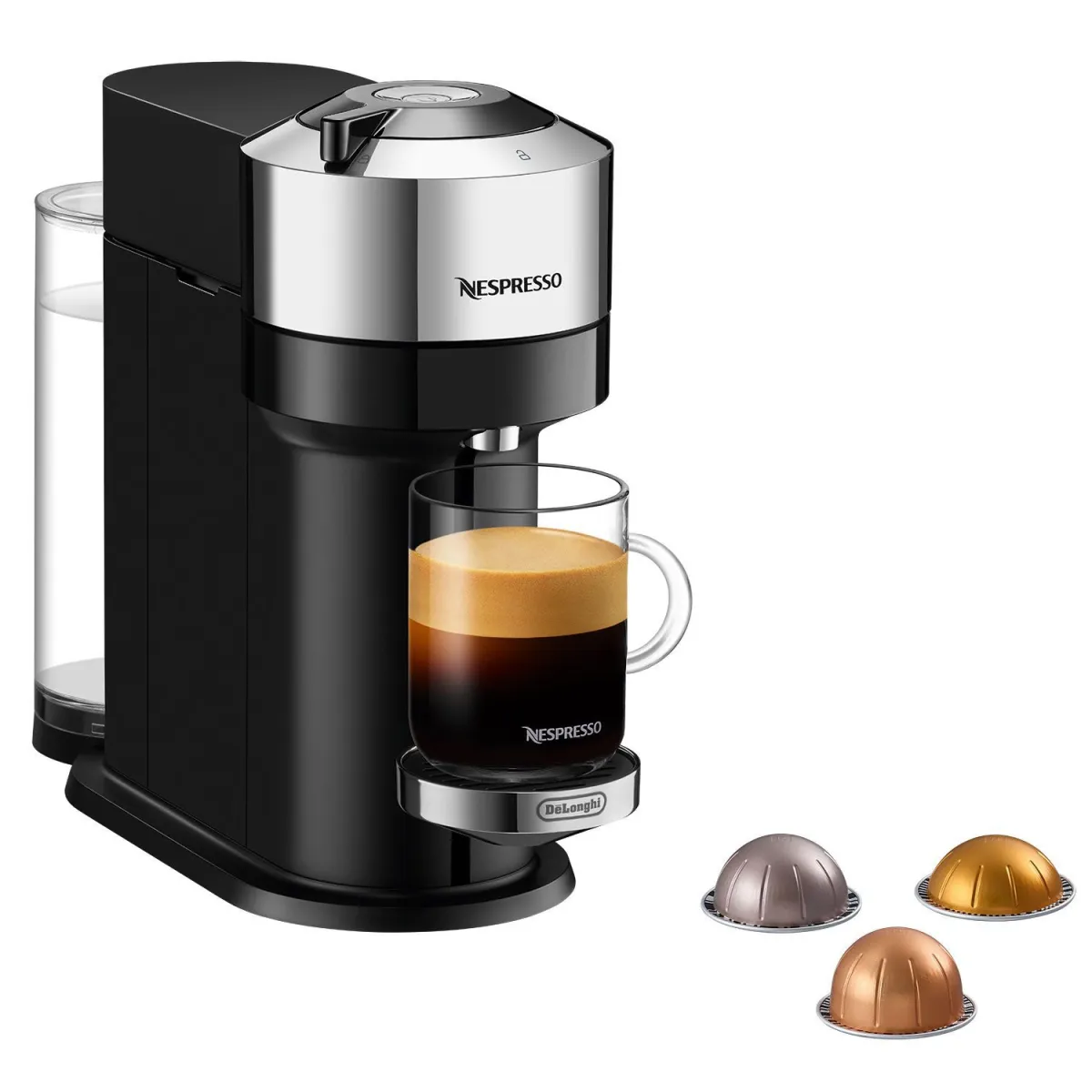 Delonghi Καφετιέρα Espresso Με κάψουλα ENV120.C Vertuo Next Deluxe Pure Chrome