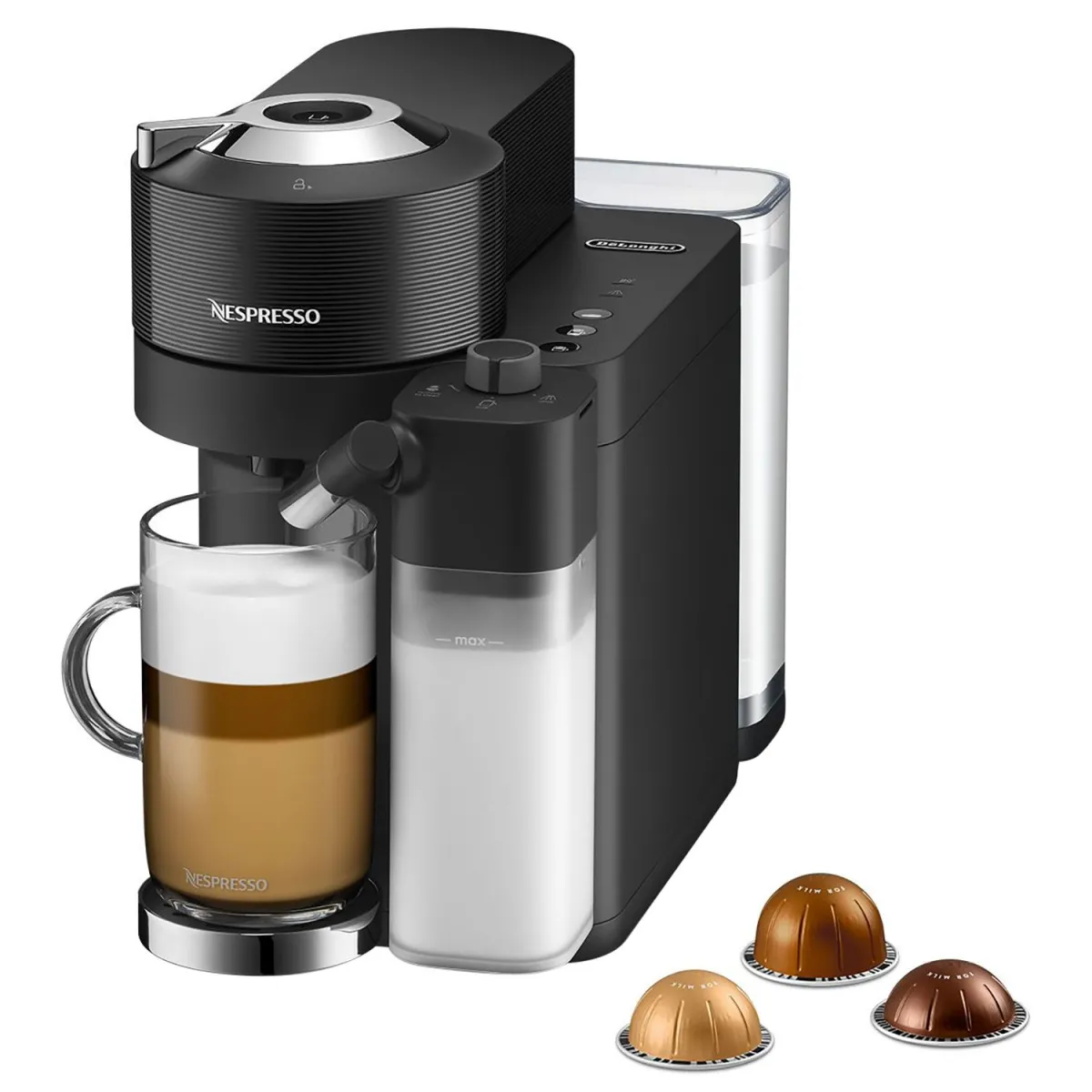 Delonghi Καφετιέρα Espresso Με κάψουλα ENV300.B Vertuo Lattisima Matte Black