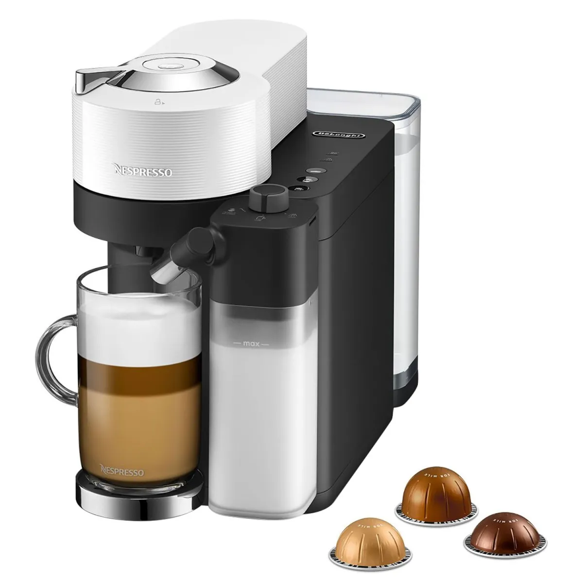 Delonghi Καφετιέρα Espresso Με κάψουλα ENV300.W Vertuo Lattisima Matte White