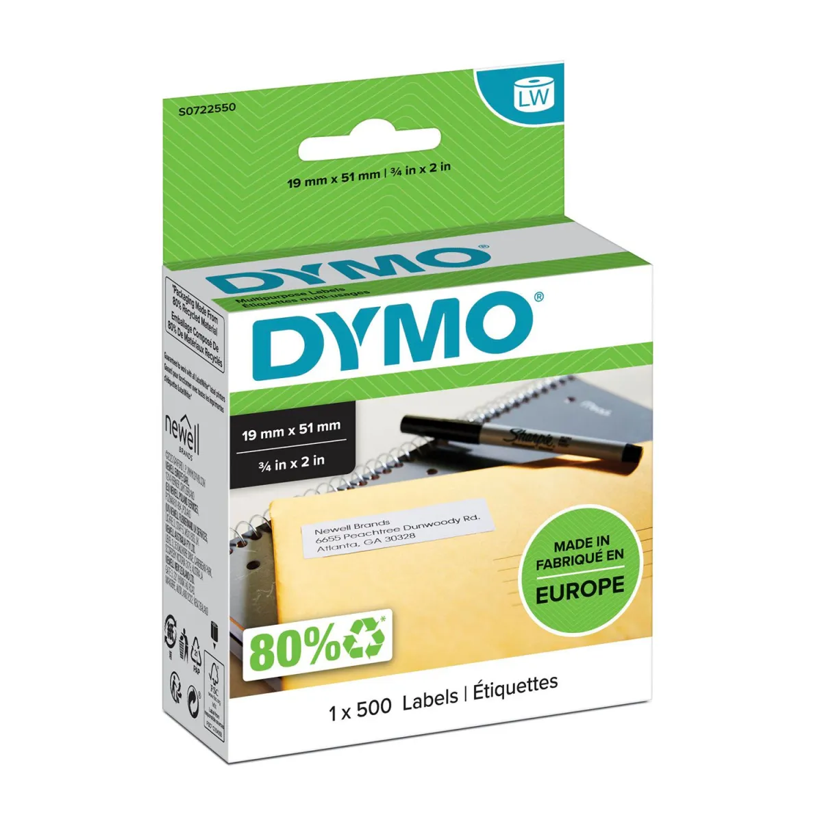 Dymo Χαρτοταινία Ετικετογράφου 51Χ19mm 500Τεμ.