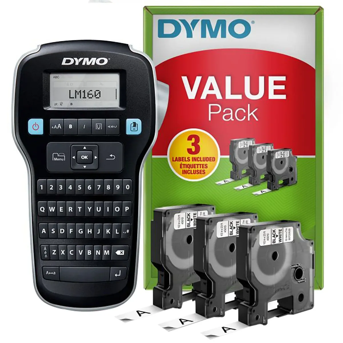 Dymo Ετικετογράφος LabelManager 160 + 3 ρολά 45013