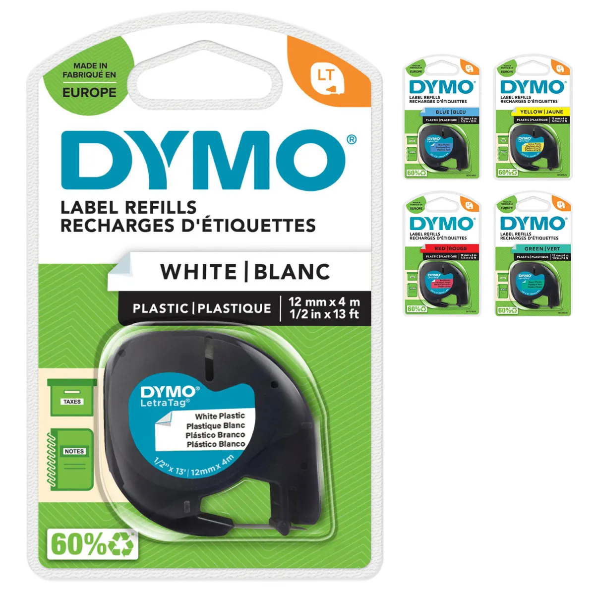 Dymo Κασέτα Ετικετογράφου LetraTag Πλαστική 12mmX4m