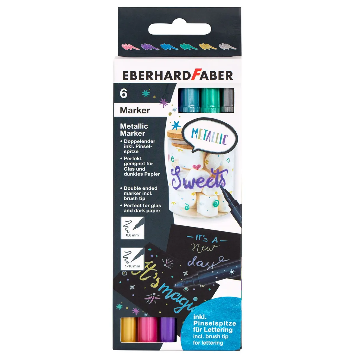 Eberhard Faber Μαρκαδόροι Metallic 6τεμ.