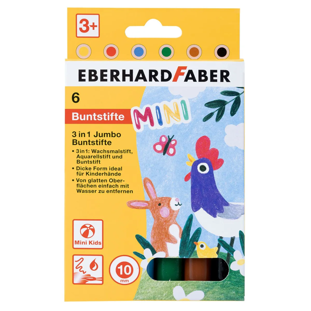 Eberhard Faber Ξυλομπογιές MiniMaxi 3in1 10 mm 6τεμ.