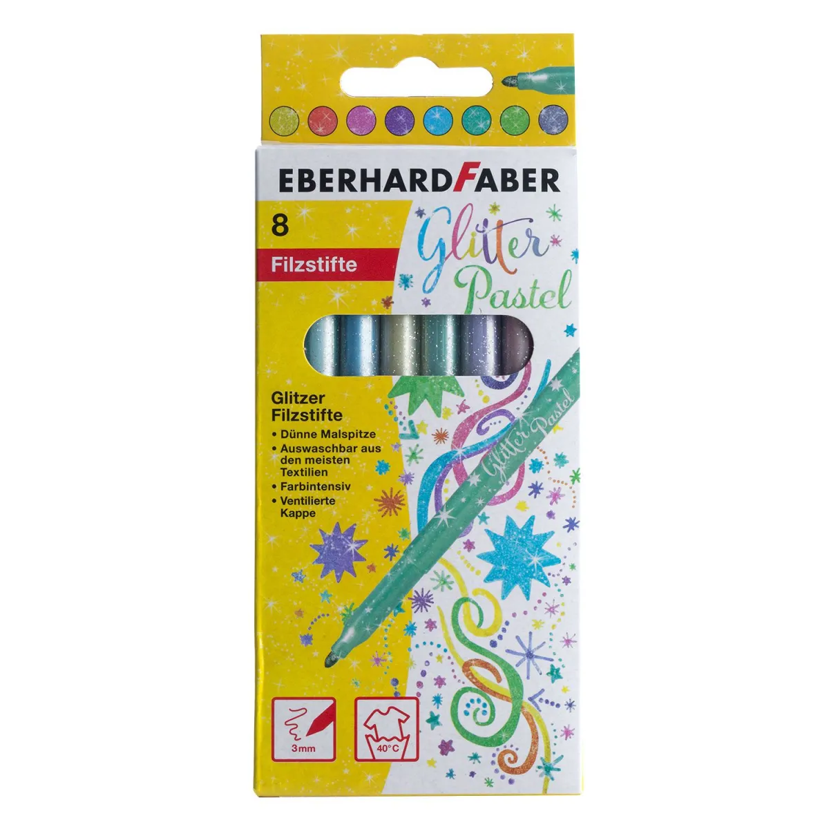 Eberhard Faber Μαρκαδόροι Ζωγραφικής Pastel Glitter 8τεμ.