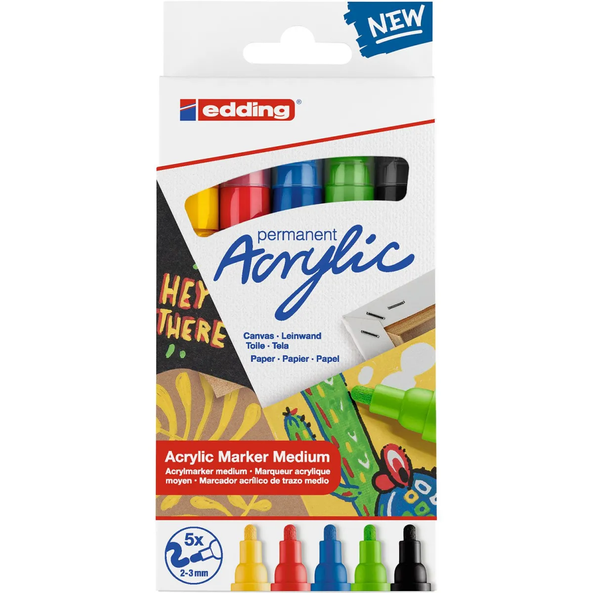 Edding Μαρκαδόροι Ζωγραφικής Basic Acrylic 5100 5τεμ.
