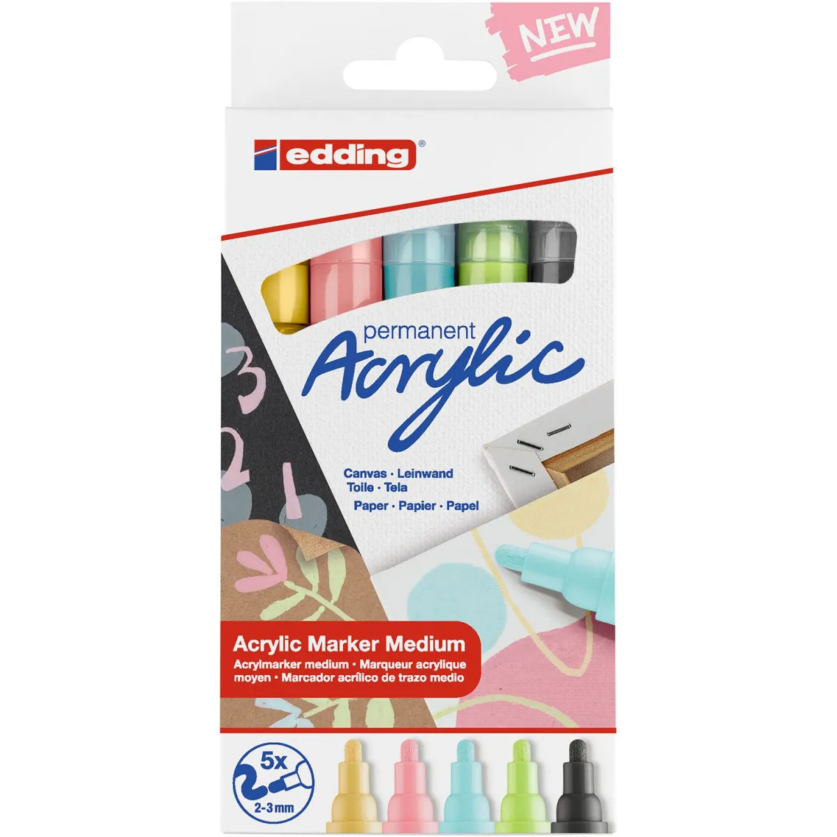 Edding Μαρκαδόροι Ζωγραφικής Pastel Acrylic 5100 5τεμ.