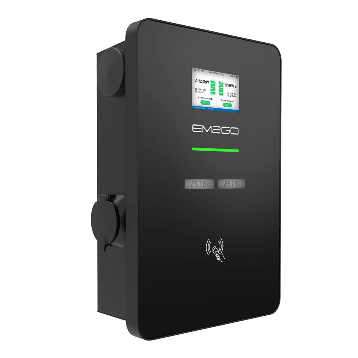 EM2GO Wallbox Duo Power 2X 22KW + RCBO (FI/LS) + 2x MID + 4G