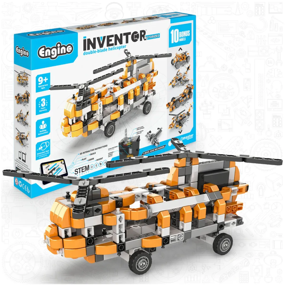 Engino Inventor-Mηχανοκίν.ελικόπτ. με 2 έλικες με 10 μοντέλα