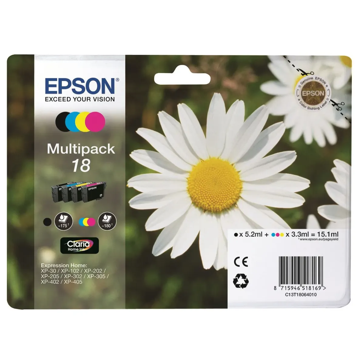 Μελάνι Epson 18 (BK-C-M-Y) Multipack