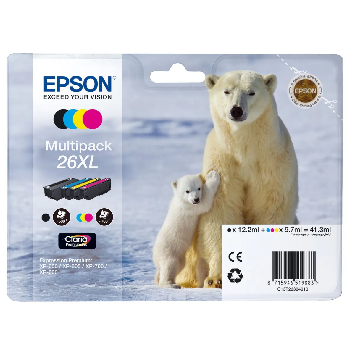Μελάνι Epson 26XL (BK-C-M-Y) Multipack