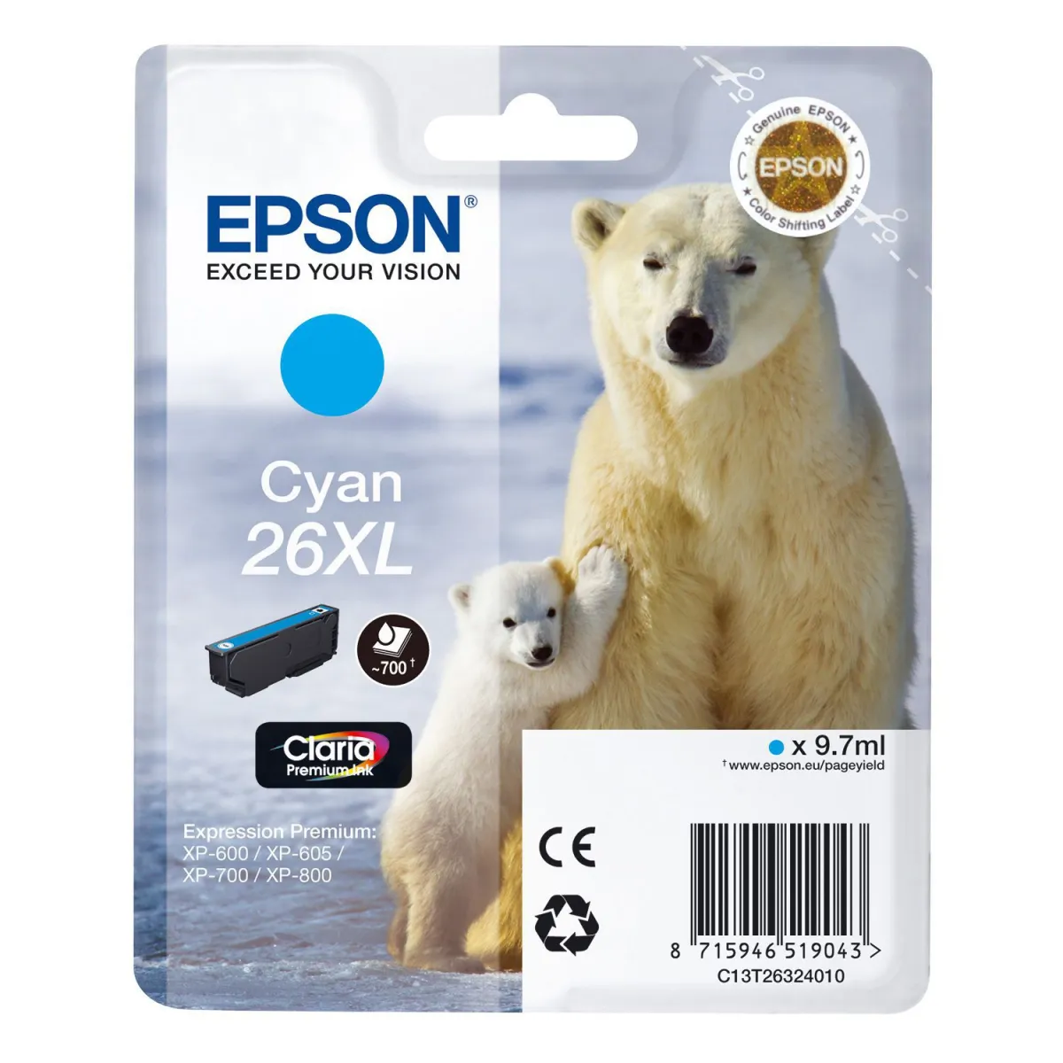 Μελάνι Epson 26XL Cyan