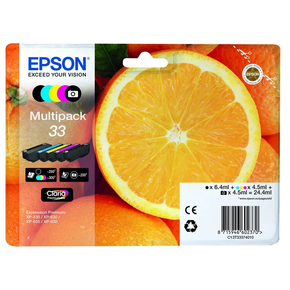 Μελάνι Epson 33 (BK-C-M-Y-PBK) Multipack