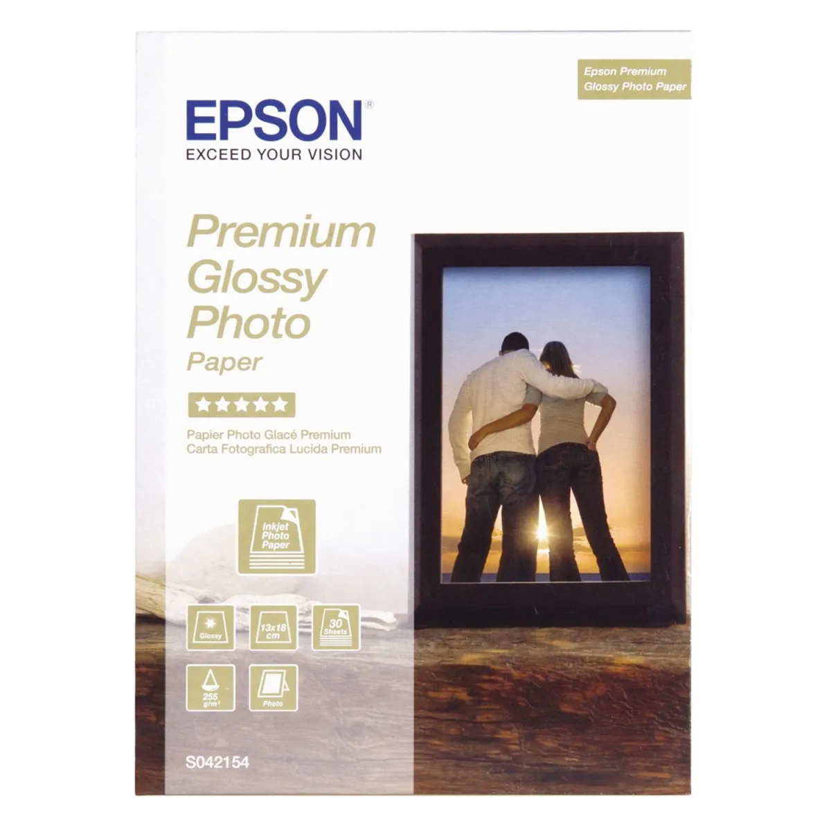 Epson Χαρτί Photo Premium Glossy Φωτογρ. 13 x 18 cm/30 φύλλα 255 gr