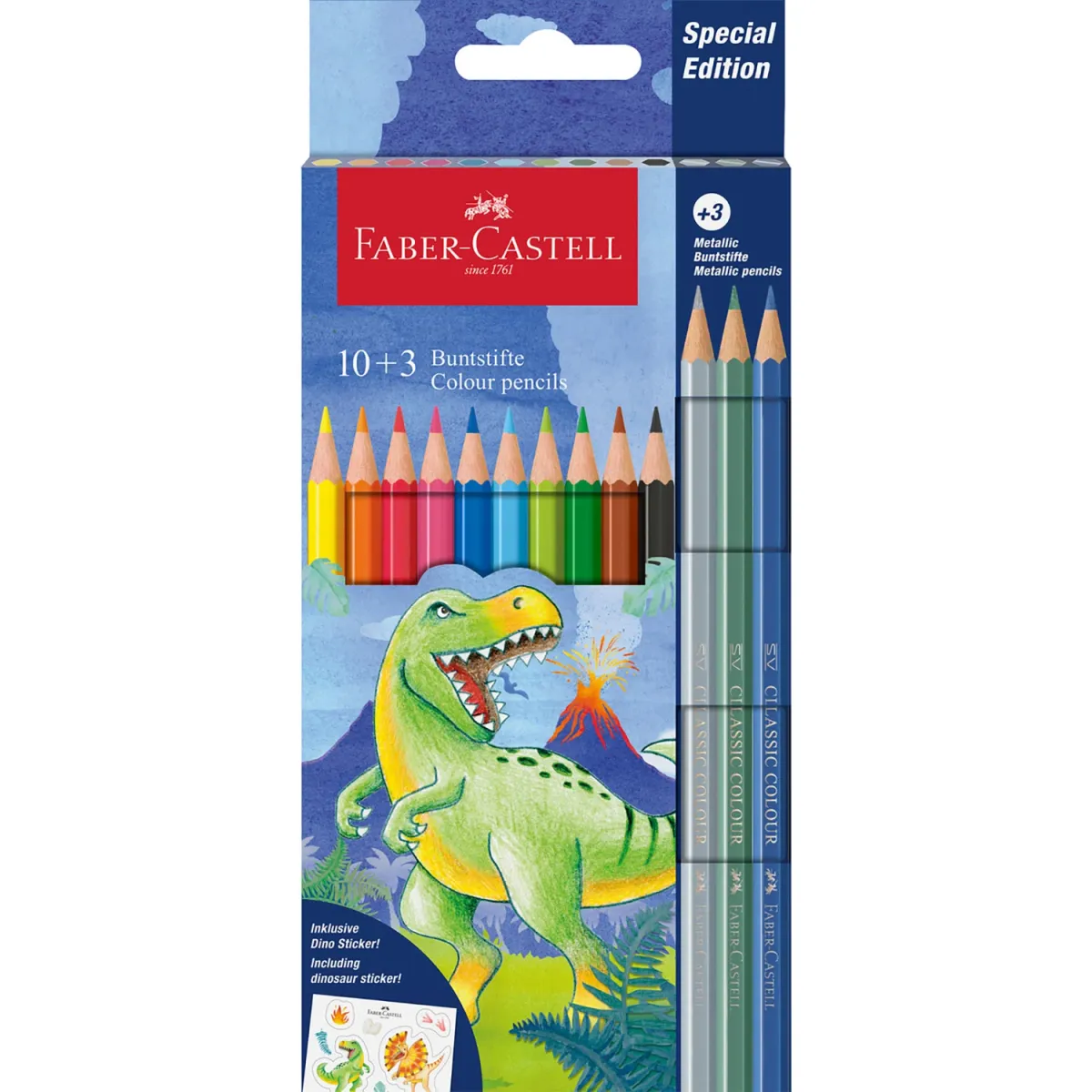 Faber Castell Ξυλομπογιές Δεινόσαυροι 10+3τεμ.