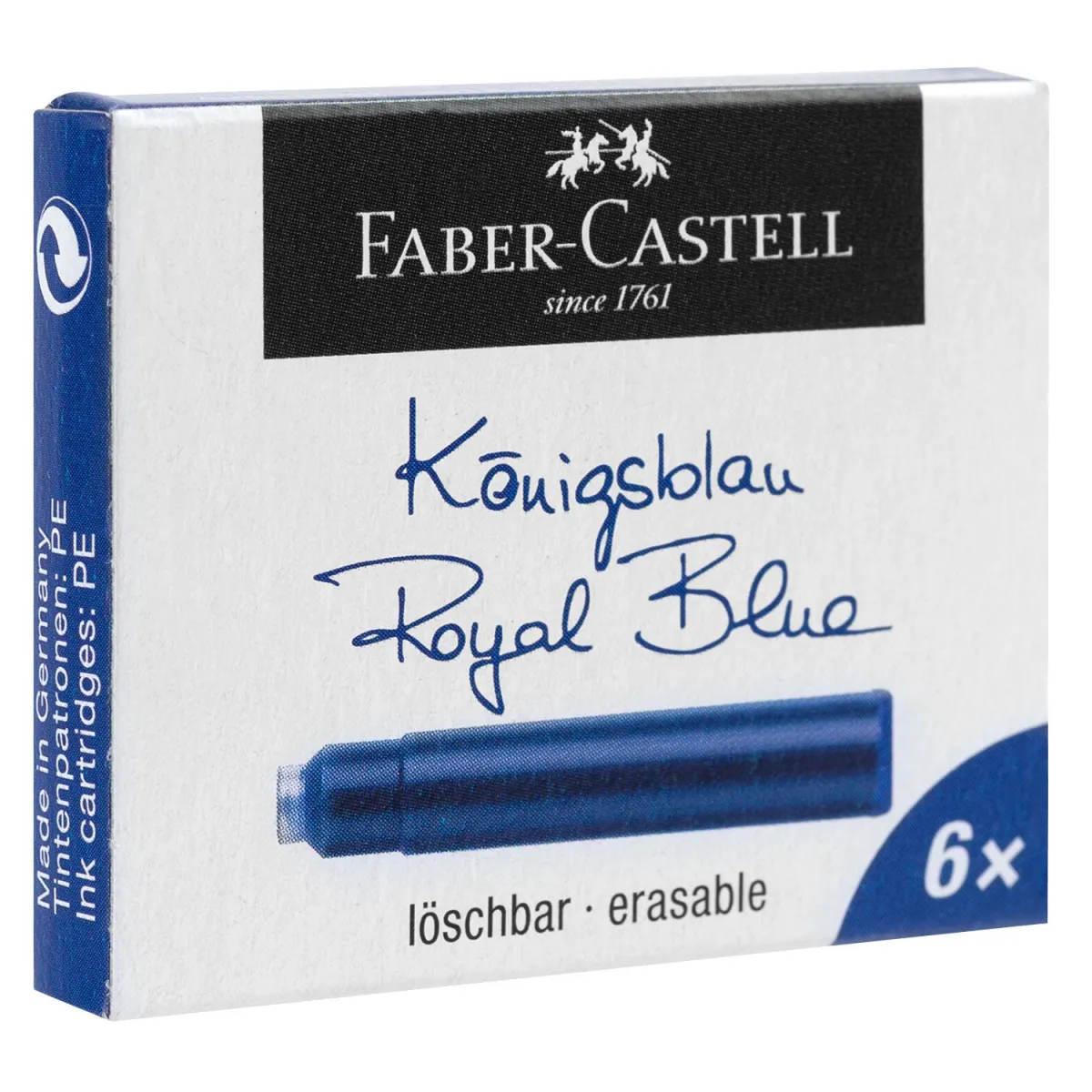 Faber Castell Ανταλλακτικό Μελάνι Πένας Μπλε 6τεμ.