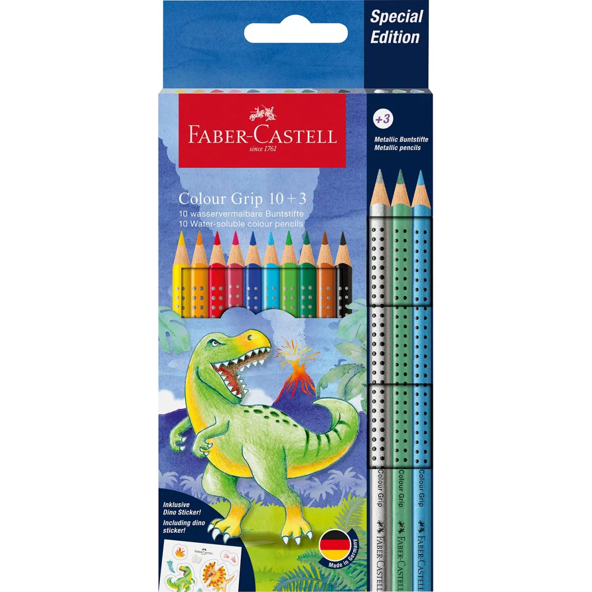 Faber Castell Ξυλομπογιές Grip Δεινόσαυροι 10+3τεμ.