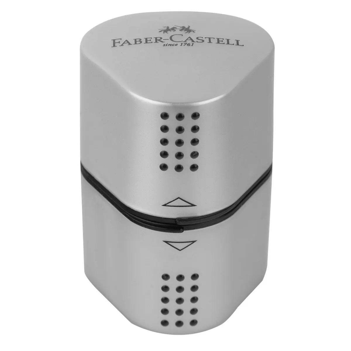 Faber Castell Ξύστρα Πλαστική Τριπλή Grip Ασημί