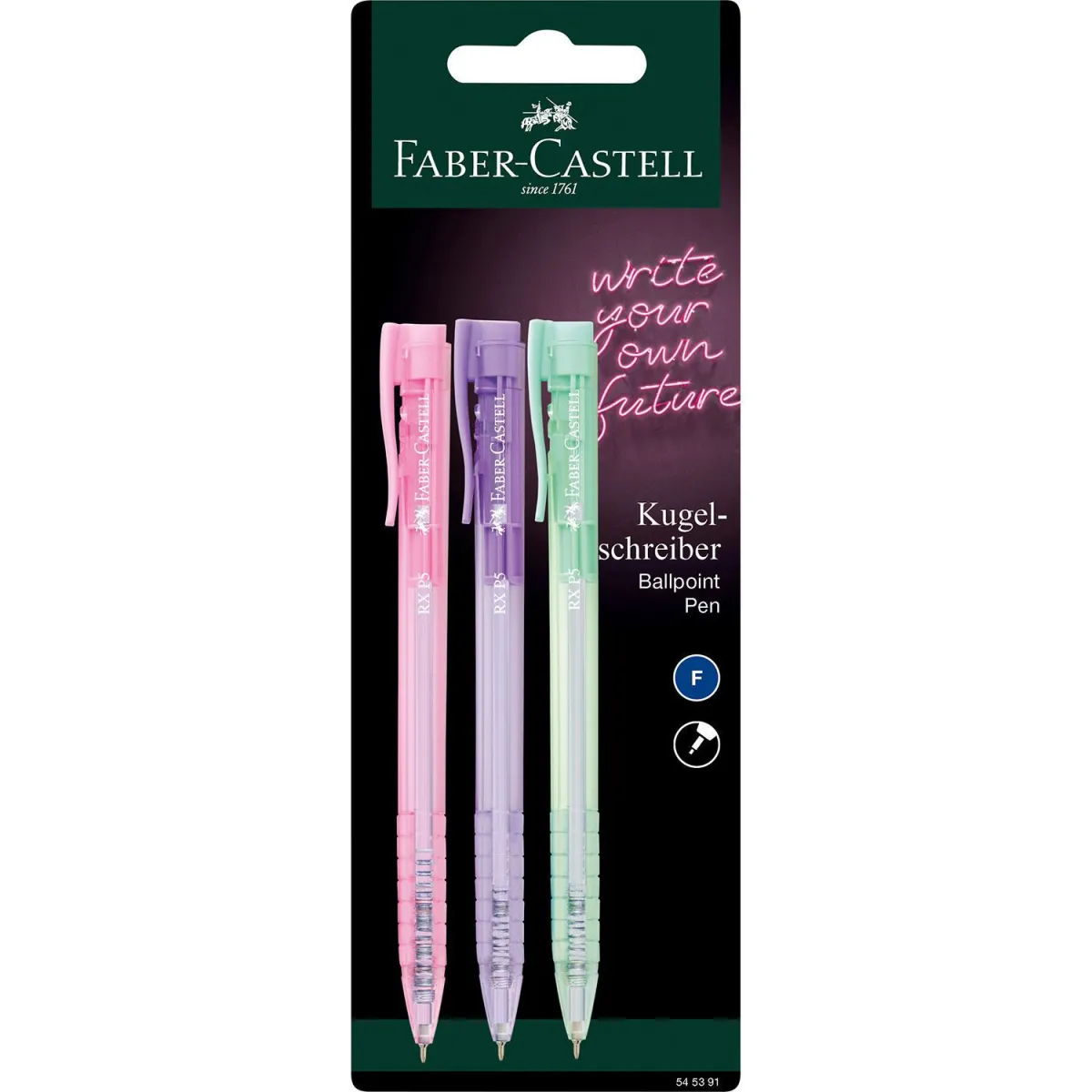 Faber Castell Στυλό RX Pastel  Πάχος Μύτης 0.5mm 3τεμ.