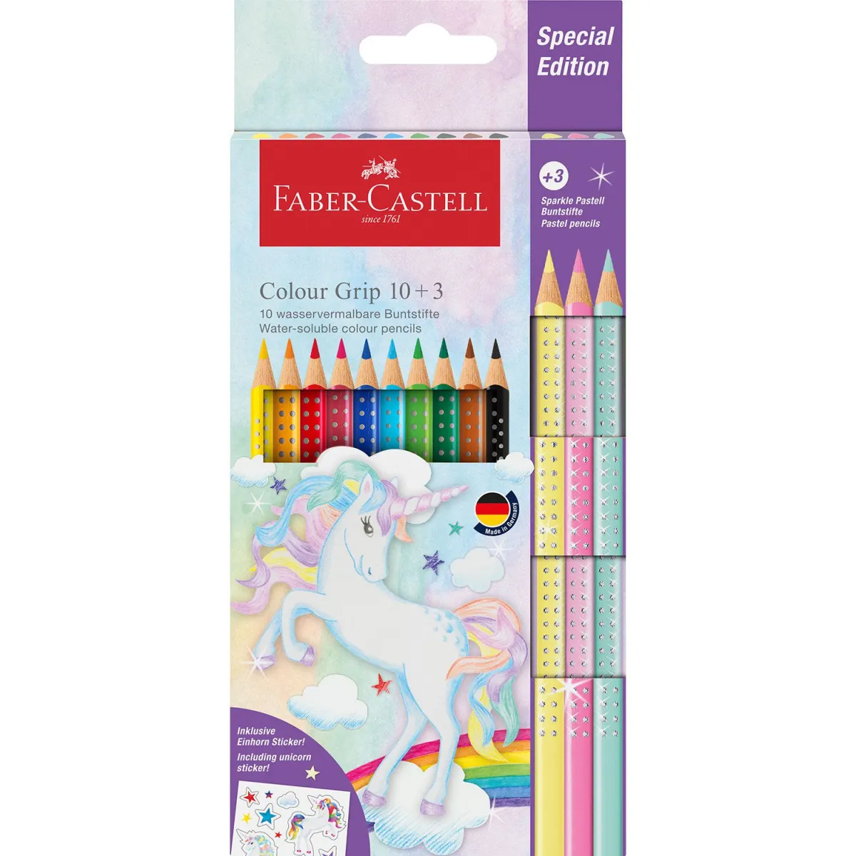 Faber Castell Ξυλομπογιές Sparkle Μονόκερος 10+3τεμ.
