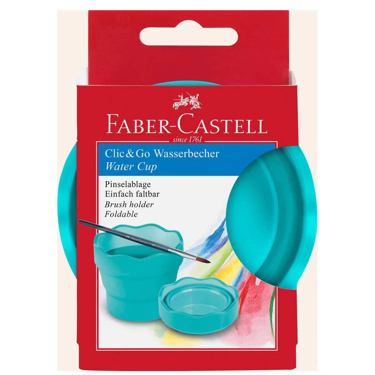 Faber Castell Δοχείο Πινέλων Πτυσσόμενο Τιρκουάζ