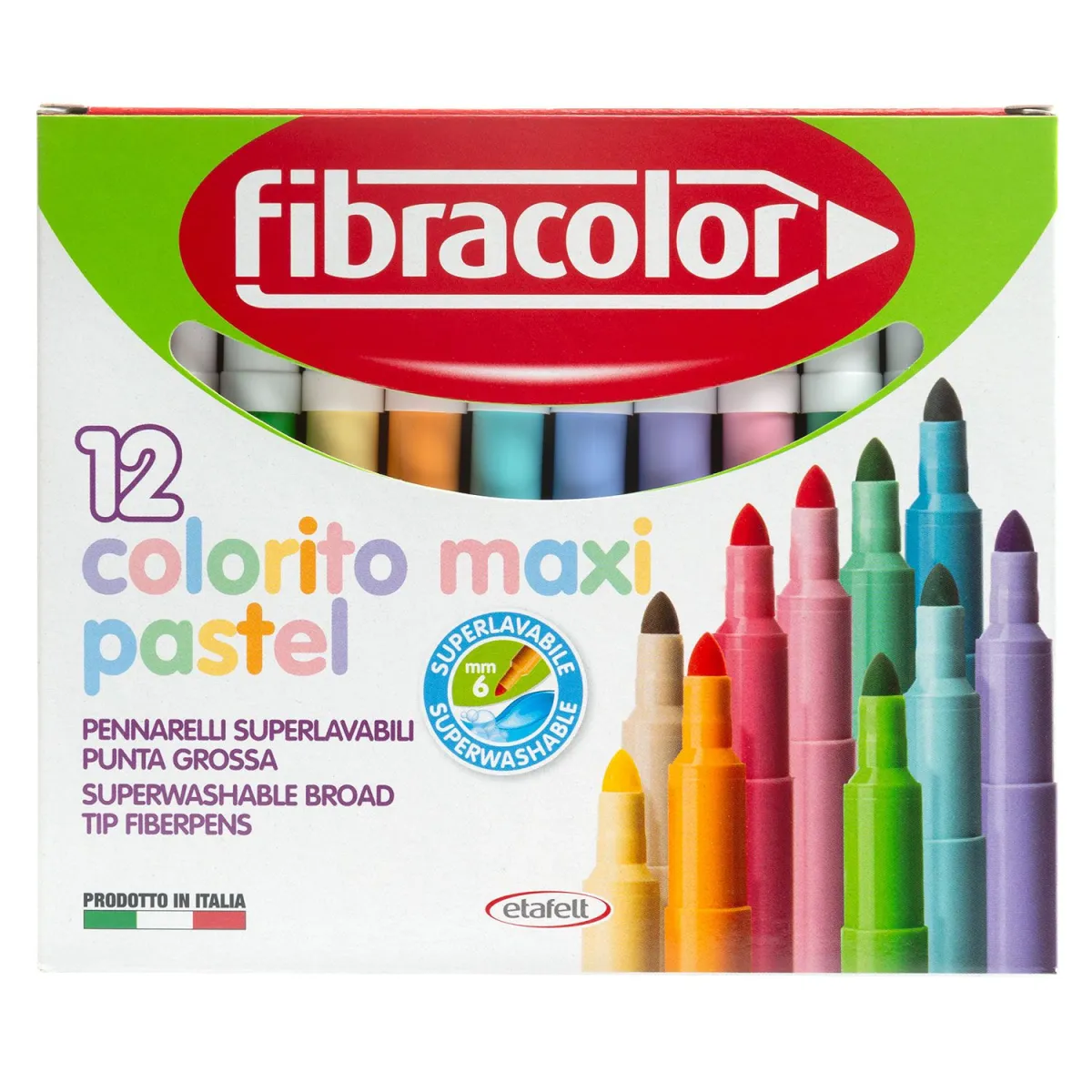 Fibracolor Μαρκαδόροι Colorito Maxi Pastel 12τεμ.
