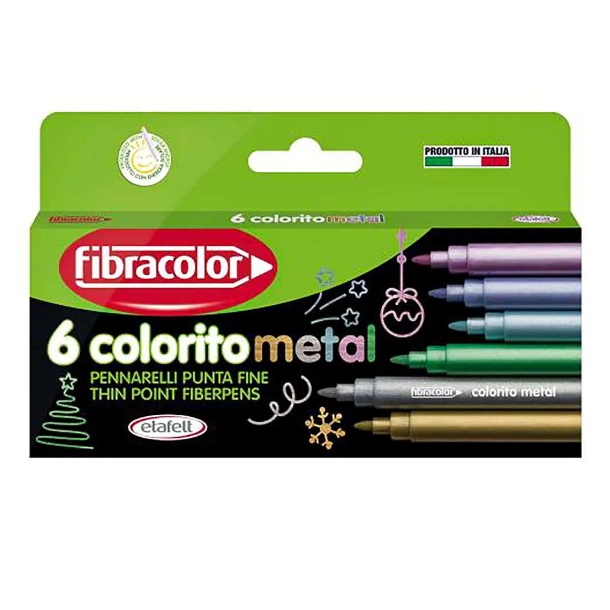 Fibracolor Μαρκαδόροι Colorito Metal 6τεμ.